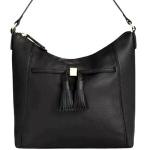 NWT GIANI BERNINI TASSLE BLACK LEATHER CROSSBODY